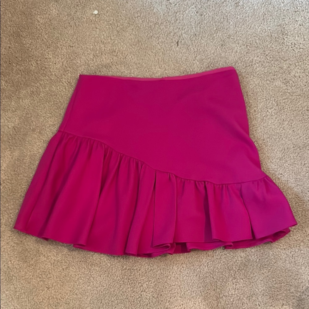 DO+BE Pink Asymmetrical Skater Mini Skirt